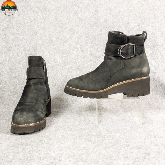 Blondo Dagger Riding Boots Black Suede Waterproof Block Heels Women's Size 7M - Picture 1 of 12